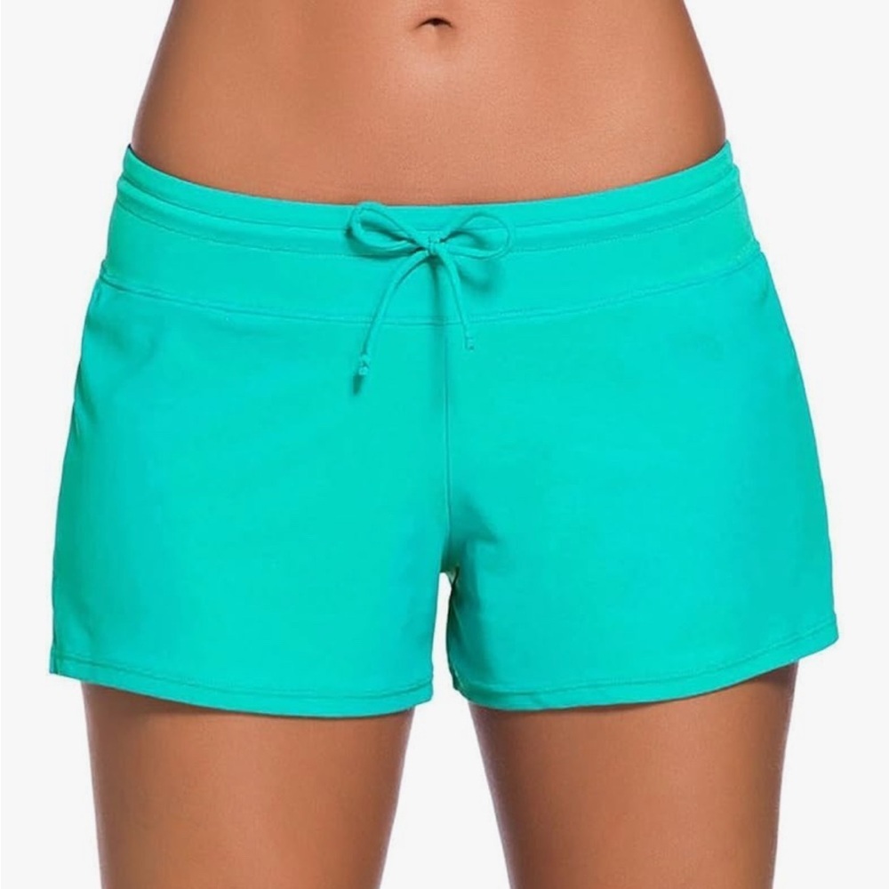 Womens 3" Waistband Swimsuit Bottom Boy Shorts Swimming Panty